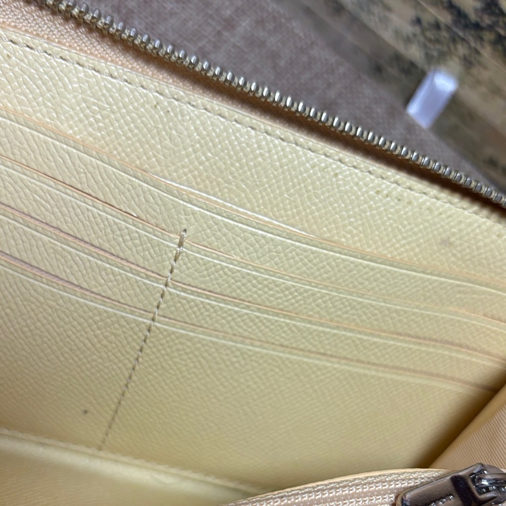 Coach Creamy Lemon Leather Zip-Around Full Size Wallet 7.5”Lx4”H - Picture 16 of 17